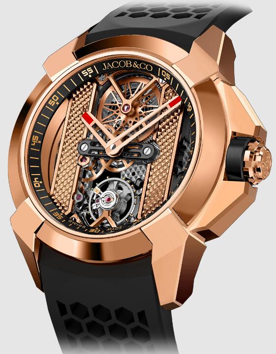 Jacob & Co EX120.43.AB.AB.ABRUA EPIC X ROSE GOLD - BLACK INNER RING replica watch